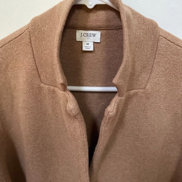 J Crew Sweater Blazer Cardigan 1-Button Pockets Collared Women’s M Tan - Picture 4 of 9